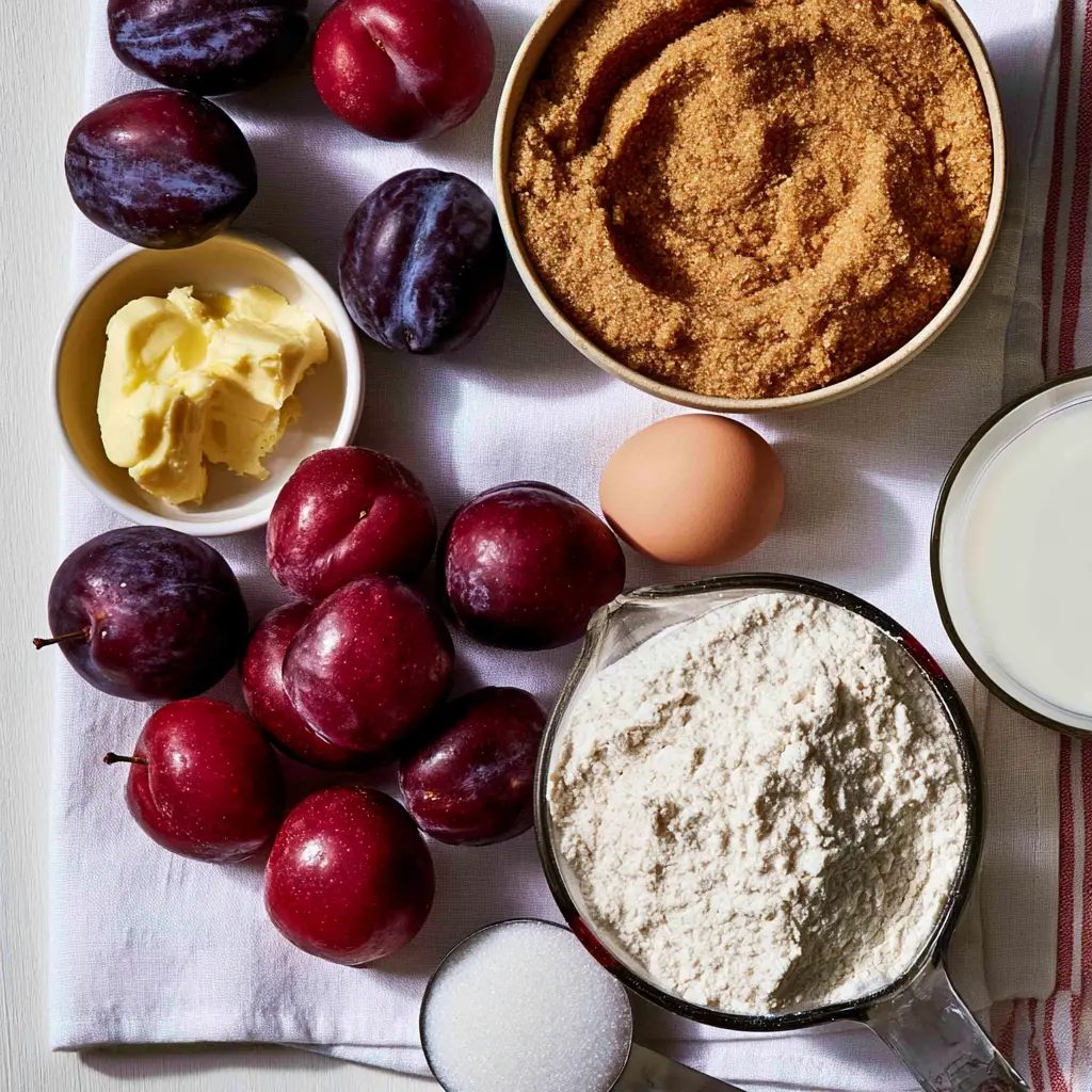 classic plum cake - main ingredients