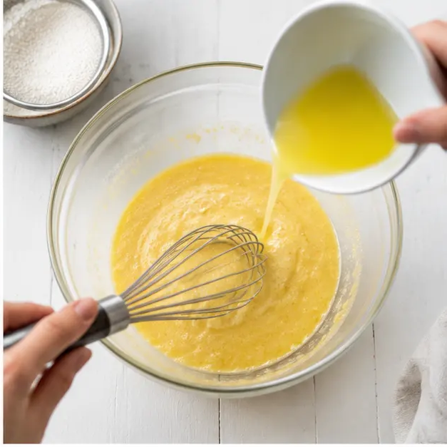 Step 2: Whisk wet ingredients into one-bowl batter