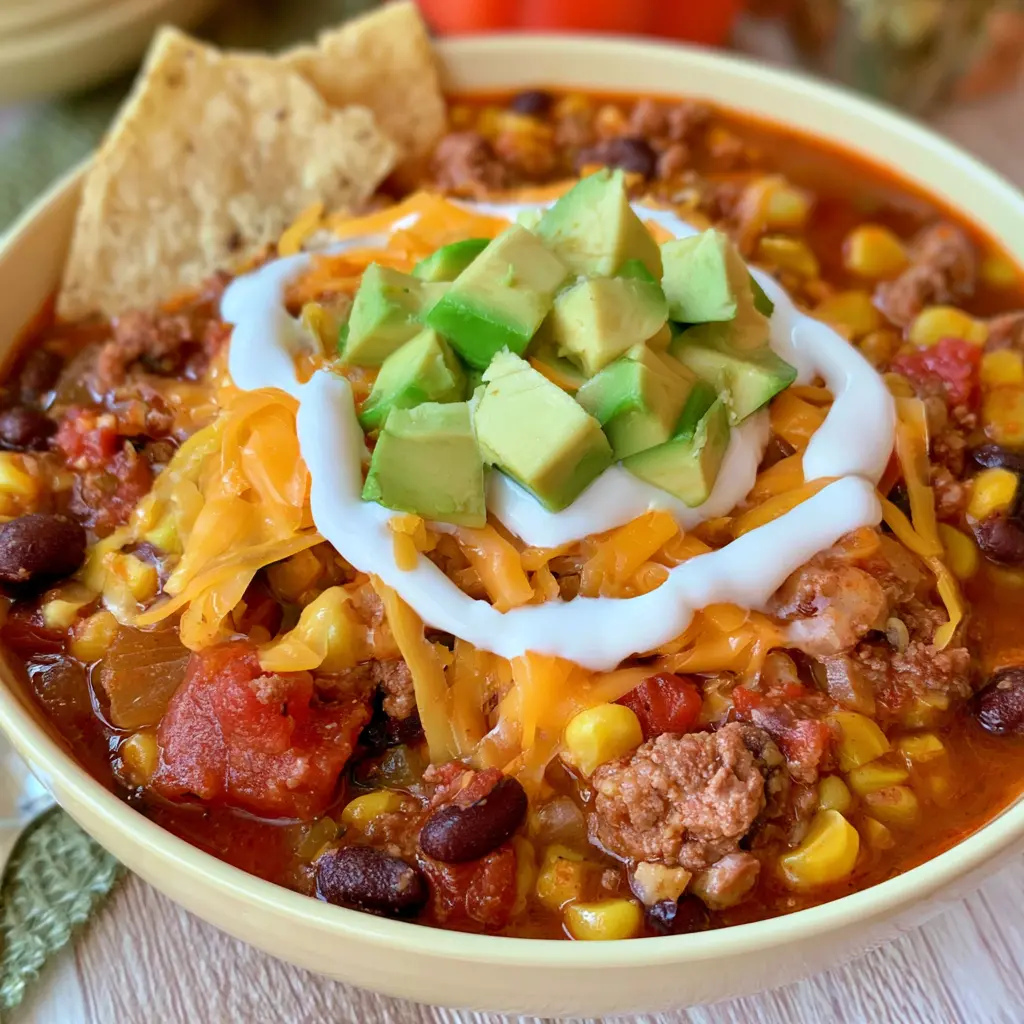 easy taco soup - final presentation