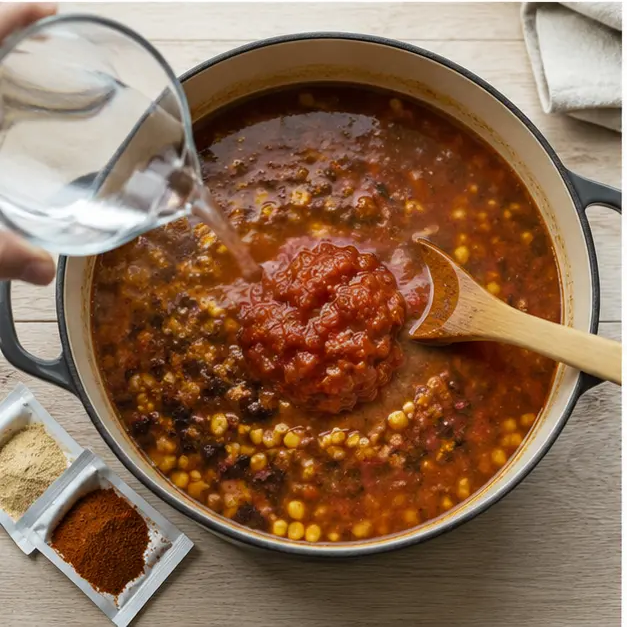 Step 3: Stir in salsa and seasoning packets