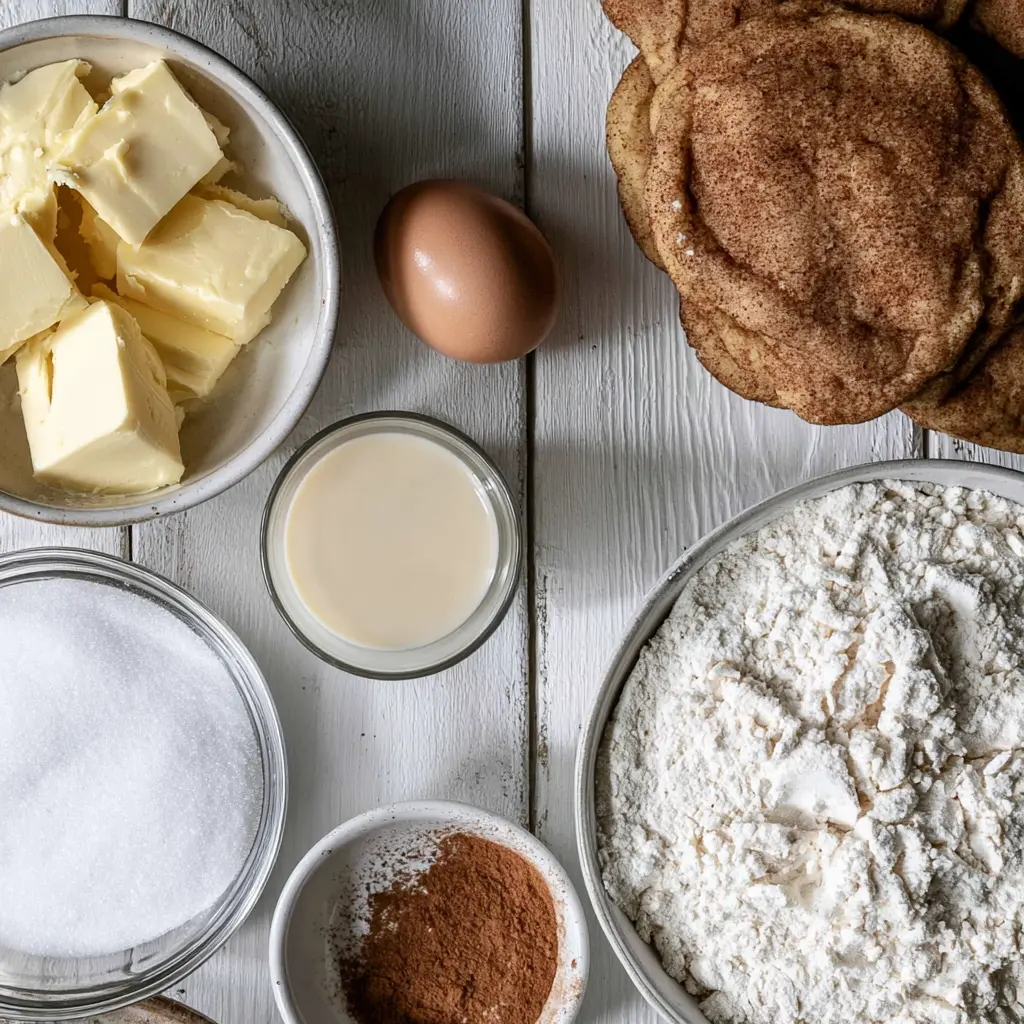 eggnog snickerdoodle cookies - main ingredients