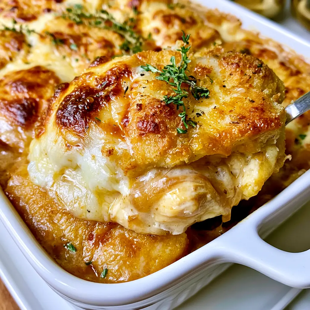 french onion chicken casserole - final presentation