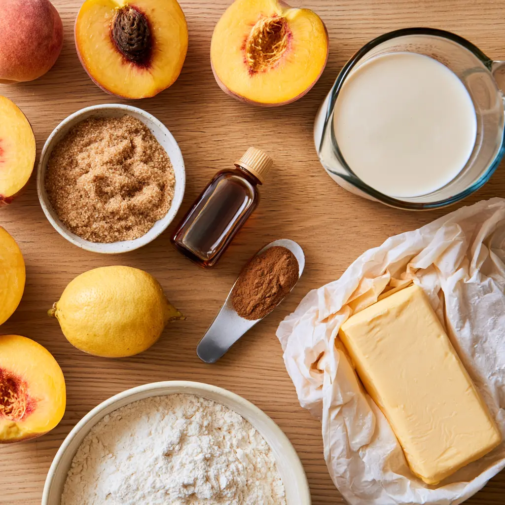 peach cobbler - main ingredients