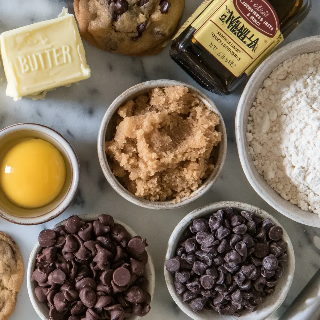 smallbatch chocolate chip cookies - main ingredients