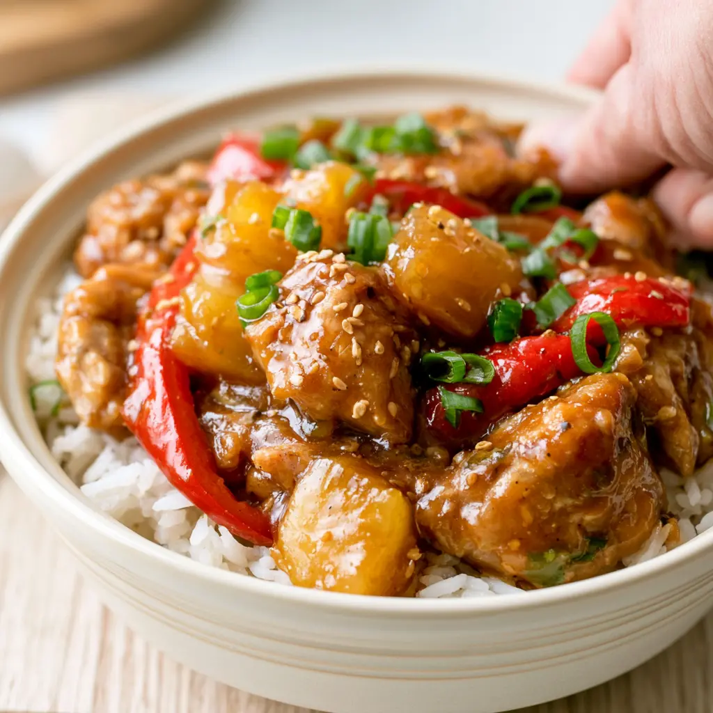 sweet hawaiian chicken - final presentation