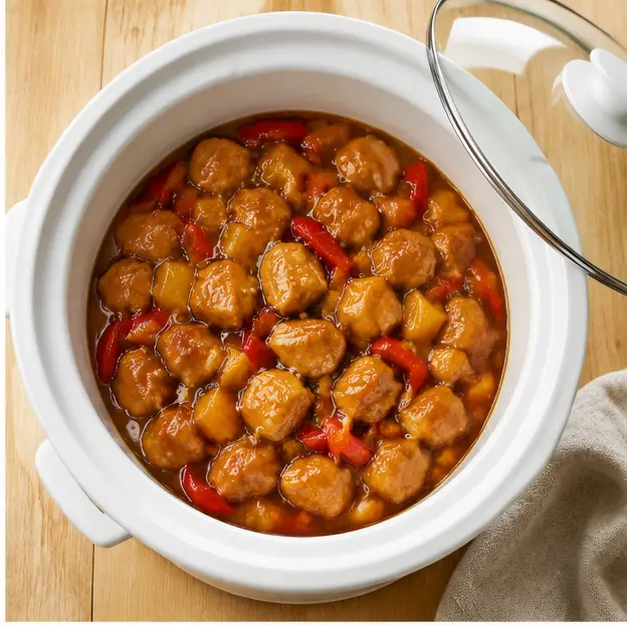 Step 2: Slow-cooking the chicken until tender and caramelized in the amber glaze