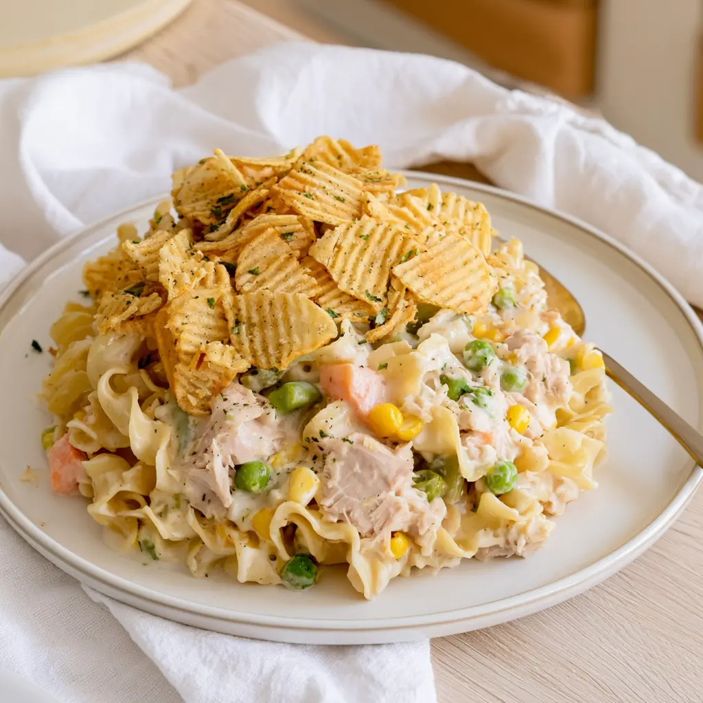 tuna noodle casserole - final presentation