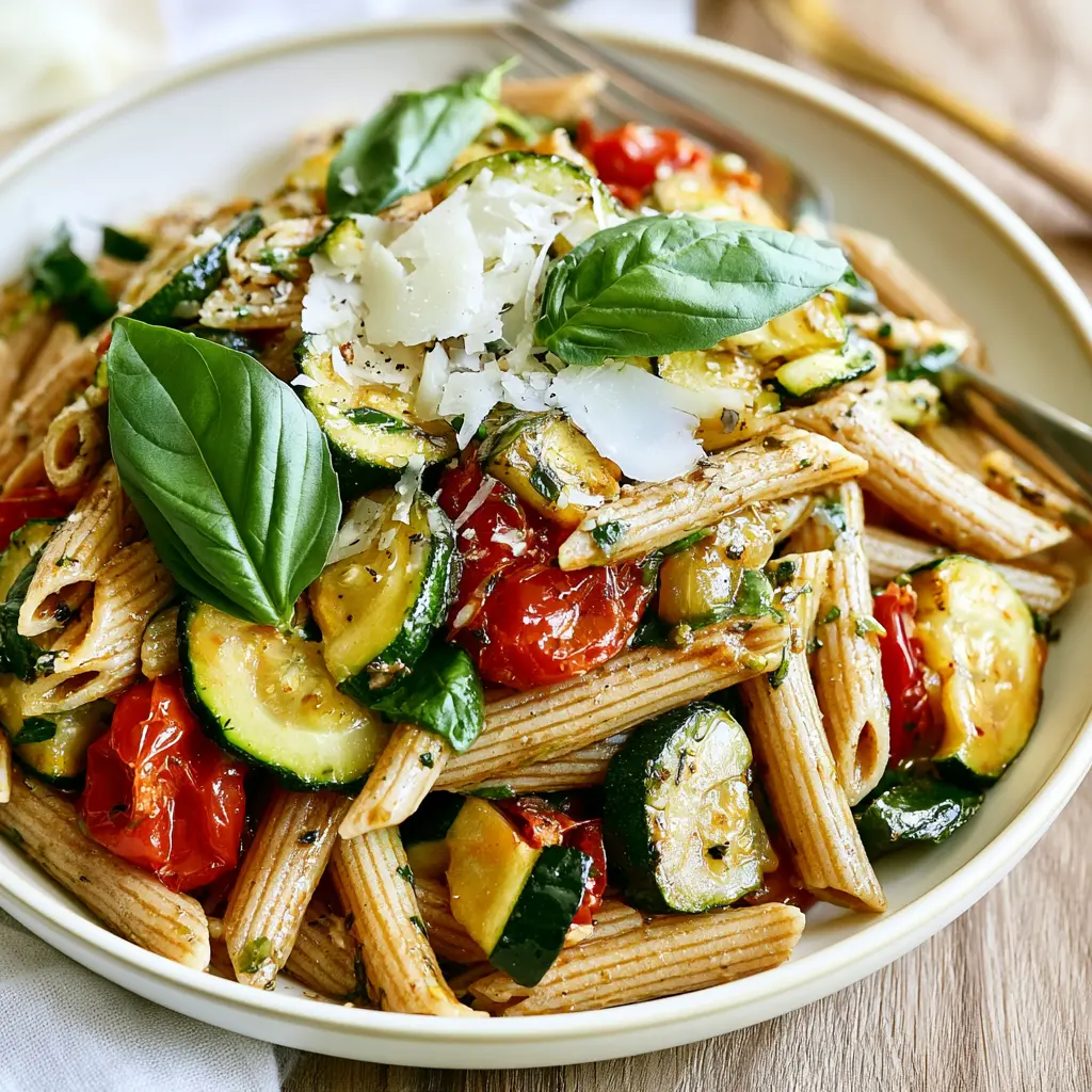 zucchini tomato pasta - final presentation